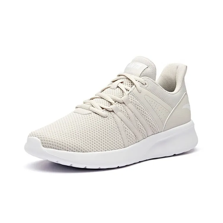 Anta Running Collection Breathable Lightweight Low-Top Running Shoes Men's Gray White-1