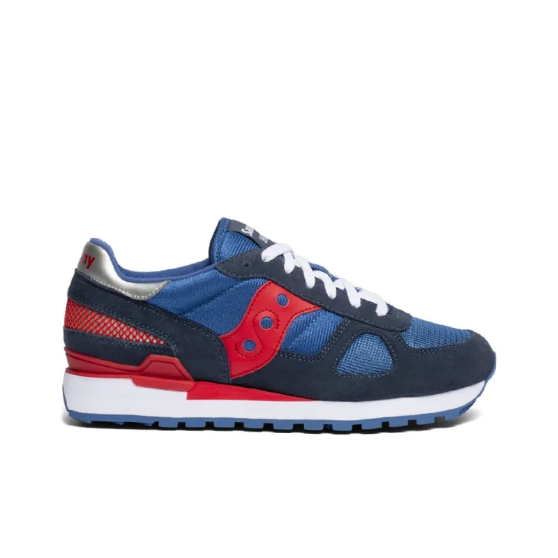 Saucony Shadow Original Non-slip Lightweight Low-Top Running Shoes Men's Dark Blue Red-1
