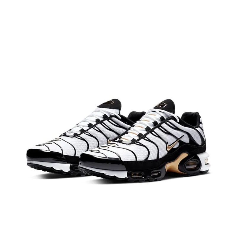 Nike Air Max Plus White Black Metallic Gold-2