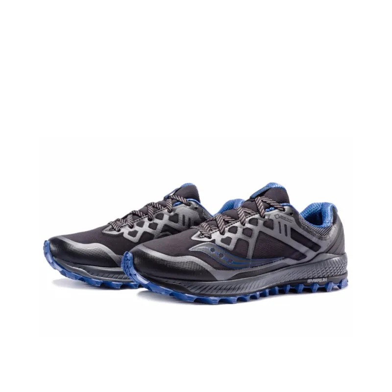 Saucony Peregrine Peregrine 8 GTX Low-Top Running Shoes Men's Black Gray Blue-2