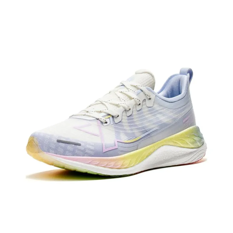 XTEP Two Thousand Kilometers 1.0 Slip-Resistant Low-Top Running Shoes Women's Sail White Light Twilight Blue-1