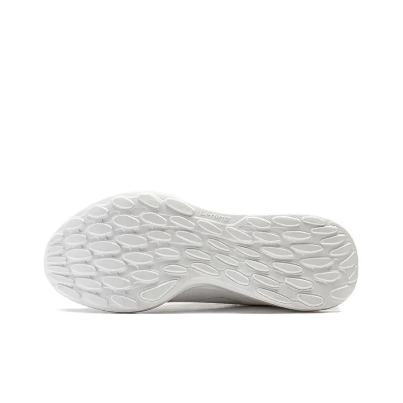 LiNing Soft Cushioning, Slip Resistant, And Abrasion Resistant Low Top Training Sprint Running Shoes Men's Mist White-4