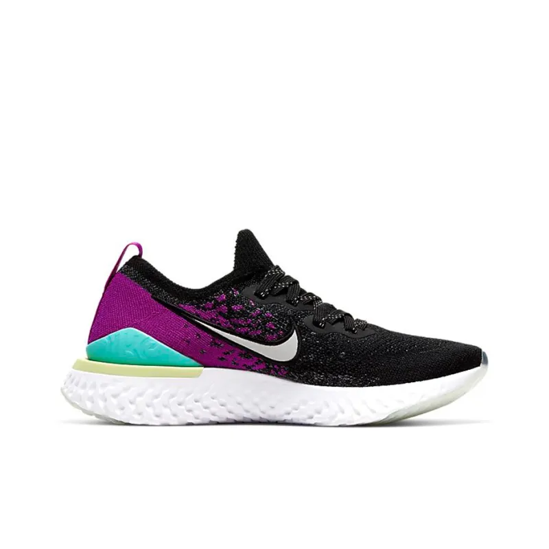 Nike Epic React Flyknit 2 Black Vivid Purple GS-1