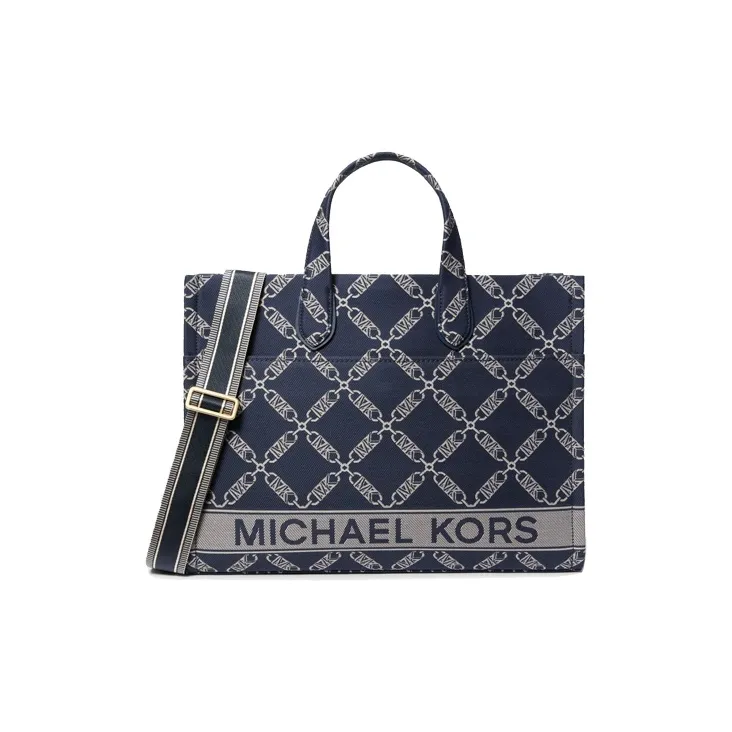 MICHAEL KORS Gigi Fabric Tote Bag, Shopping Bag, Shoulder Bag, Handbag Tubas Unisex Marine Blue-4