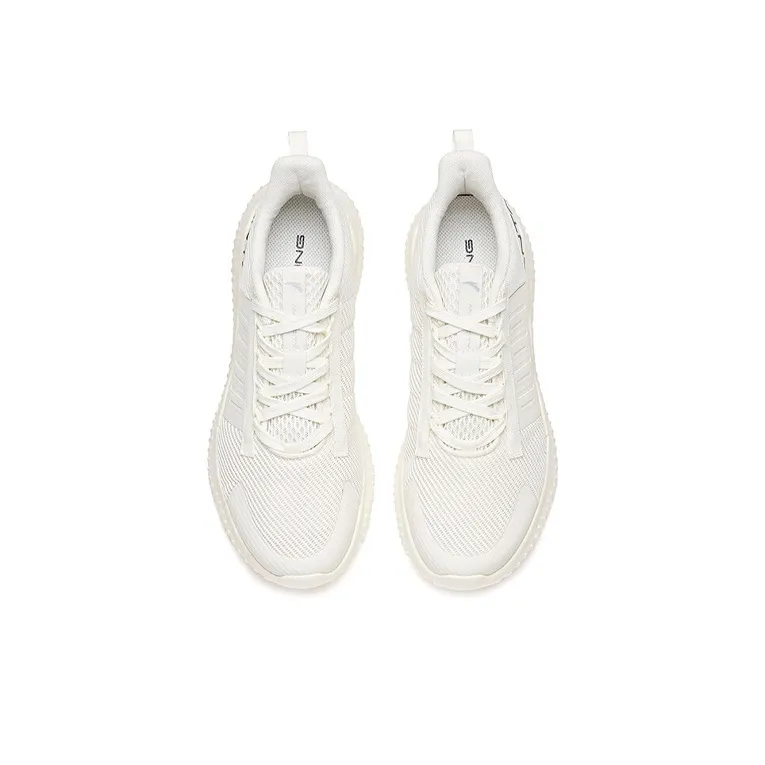 Anta Running Collection Cushioned Slip-Resistant Low-Top Running Shoes Men's Milk White Black-2