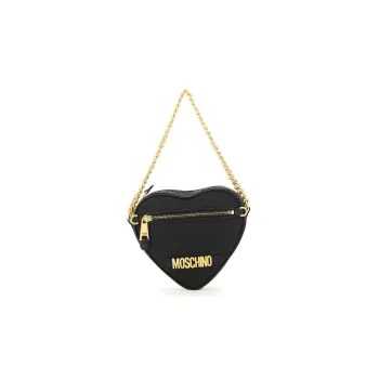MOSCHINO Logo Plaque Heart Shape Tote Bag