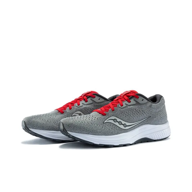 Saucony Clarion 2 Cushioned Slip-Resistant Lightweight Low-Top Running Shoes Men's Gray Red-2