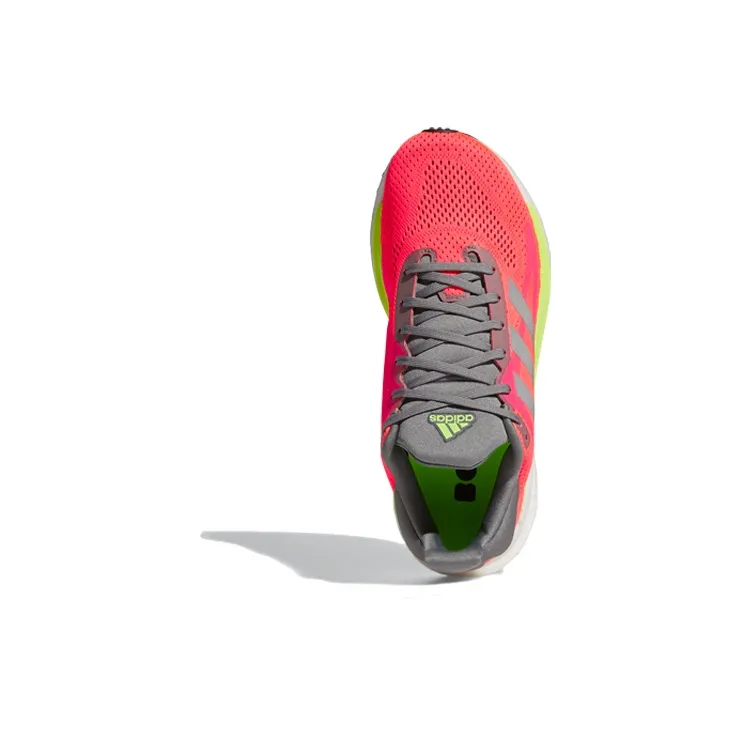 Adidas Solar Glide 3 St Slip-Resistant Low-Top Running Shoes Women's Pink White Green-4