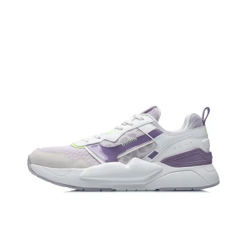 LiNing Breathable Low Top Running Shoes Women's White Purple