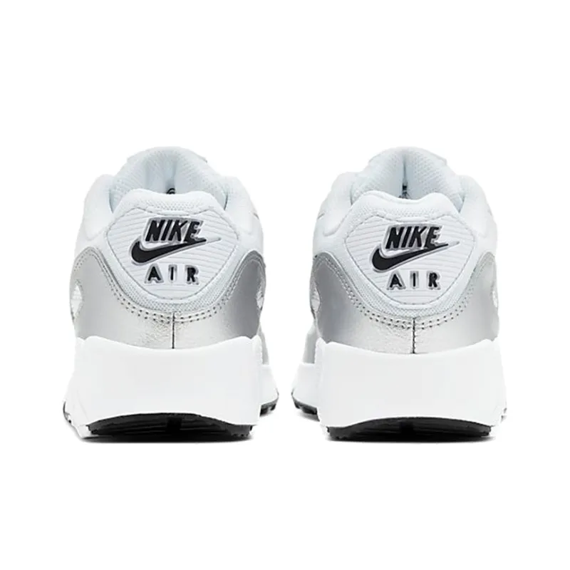 Nike Air Max 90 White Silver GS-4