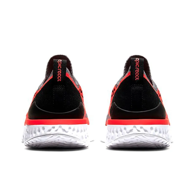 Nike Epic React Flyknit 2 Cool Grey Bright Crimson GS-4