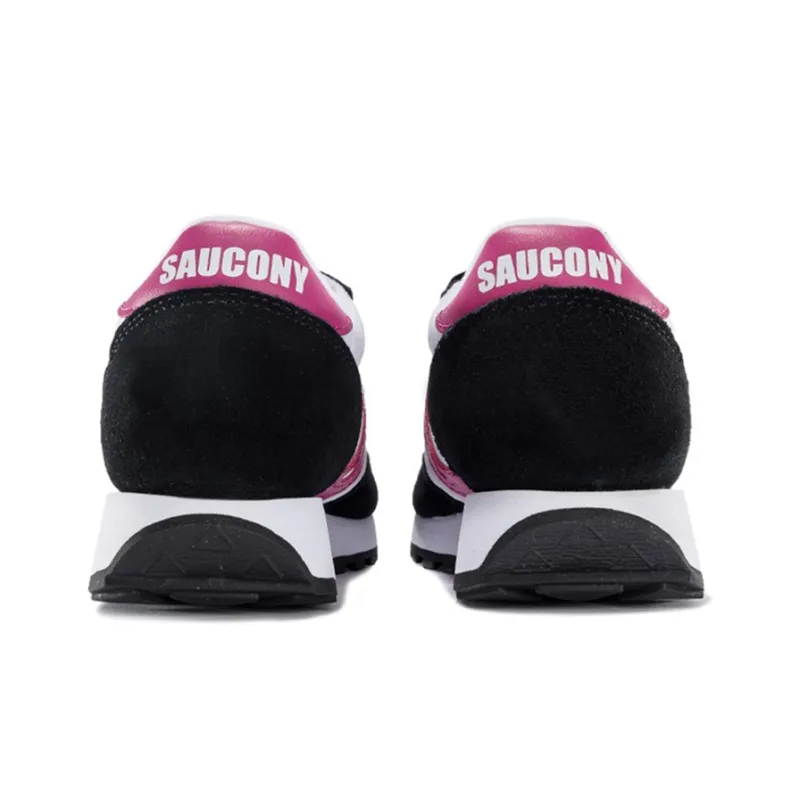 Saucony Jazz Original Non slip Lightweight Low Top Casual Running Shoes Women's White Black Pink-3