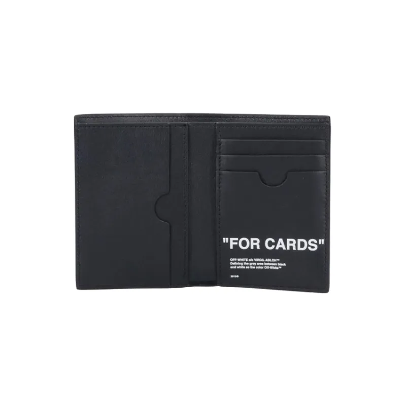 OFF WHITE Leather Coin Purse Men's Black-2
