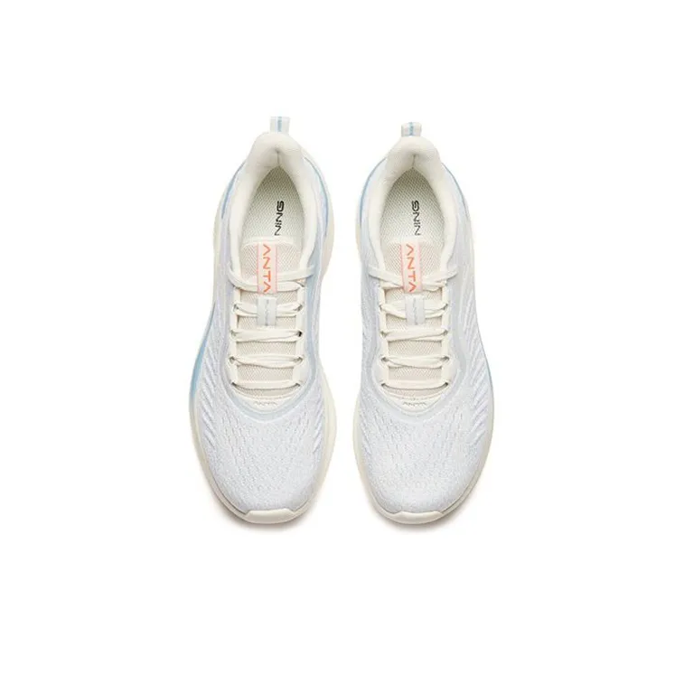 Anta Moisture Wicking Balance Lightweight Rebound Low Top Running Shoes Women's White Blue-3