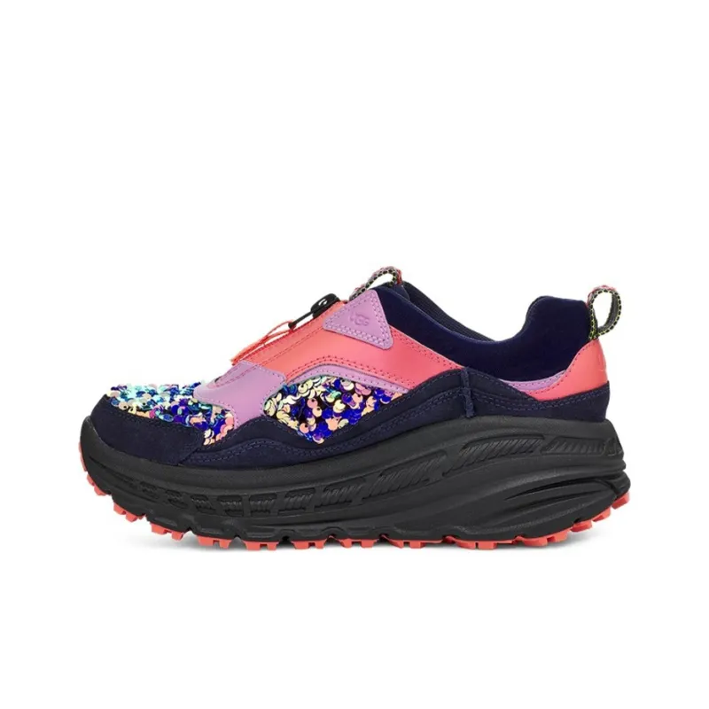 UGG CA805 Zip Stellar Sequin Low Top Running Shoes Women's Black Pink-0