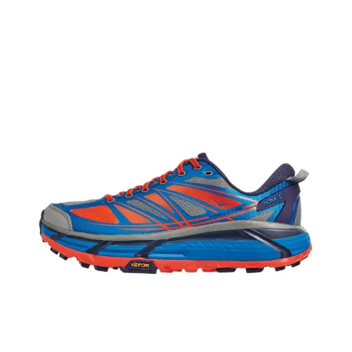 HOKA ONE ONE Mafate Speed 2 Running Shoes Men Low-Top Blue/Orange/Gray