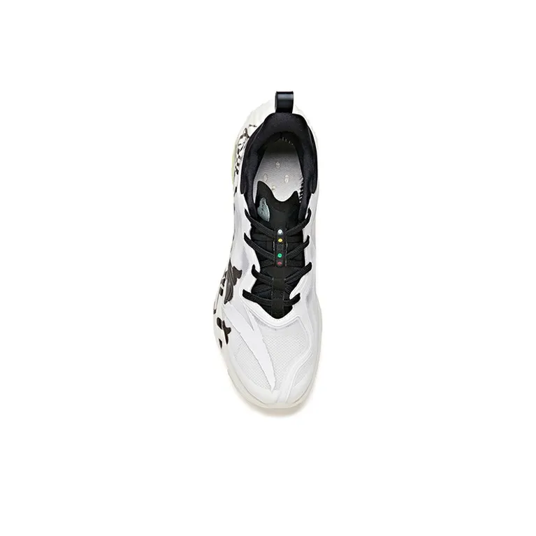 Anta Cushioned Slip-Resistant Abrasion-Resistant Low-Top Running Shoes Men's White Black-2