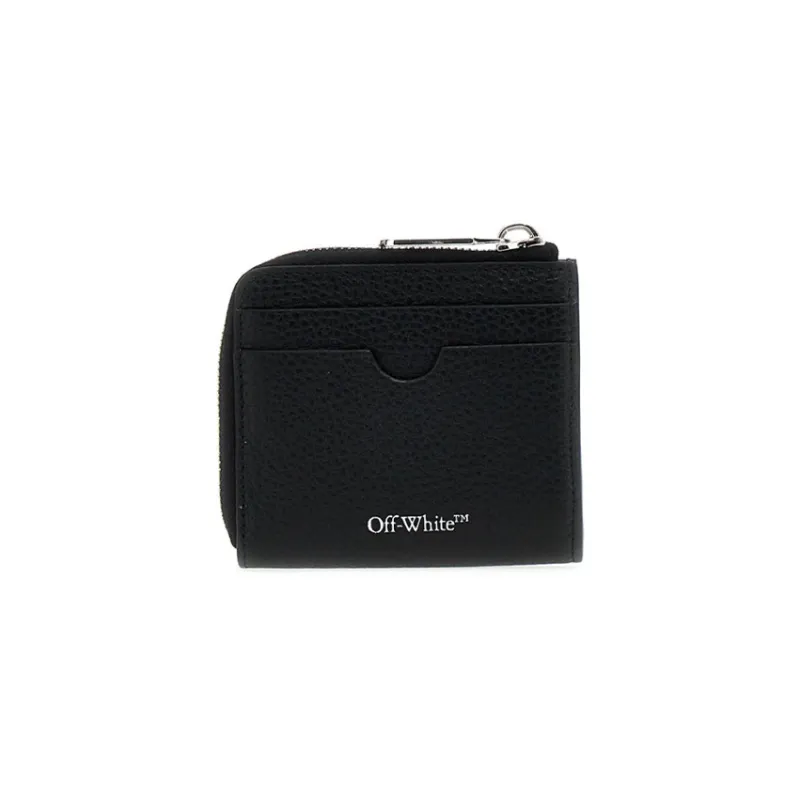 OFF-WHITE Leather Coin Purse Men's Black-1