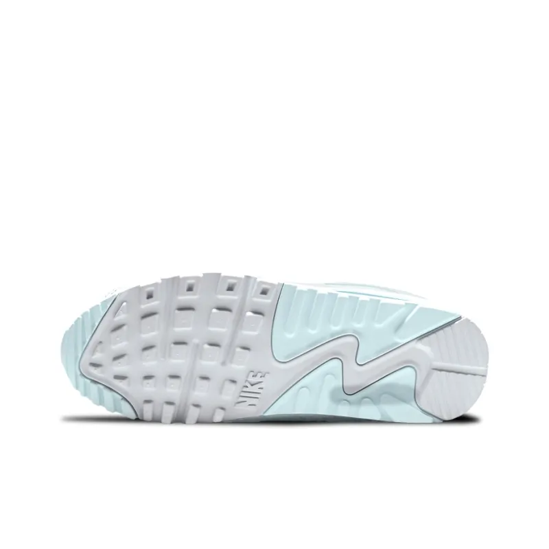 Nike Air Max 90 Cushioned Slip-Resistant Low-Top Running Shoes Men's Light Ice Blue-5