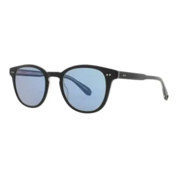 GARRETT LEIGHT Acetate Irregular Shape Sunglasses Unisex Blue
