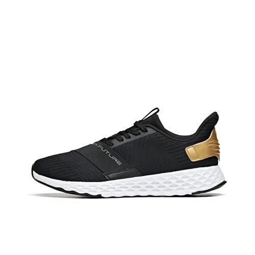 ANTA Running Shoes Men Low-Top Black/ANTA White/Metallic Gold