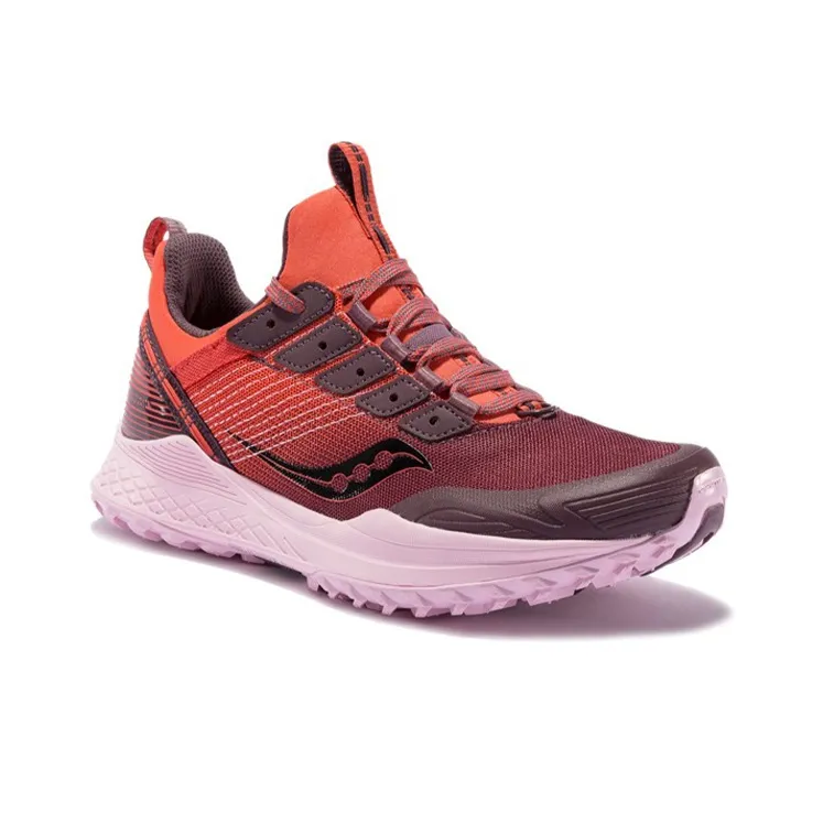 Saucony Mad River TR Slip-Resistant Cushioning Wear-Resistant Lightweight Low-Top Running Shoes Women's Brown Red-3
