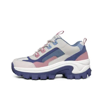 Skechers Street Blo Cushioned Wear-Resistant Breathable Low-Top Running Shoes Women's Blue Pink