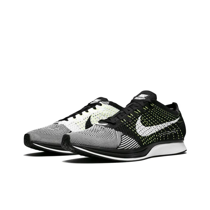 Nike Flyknit Racer Black White Volt-1