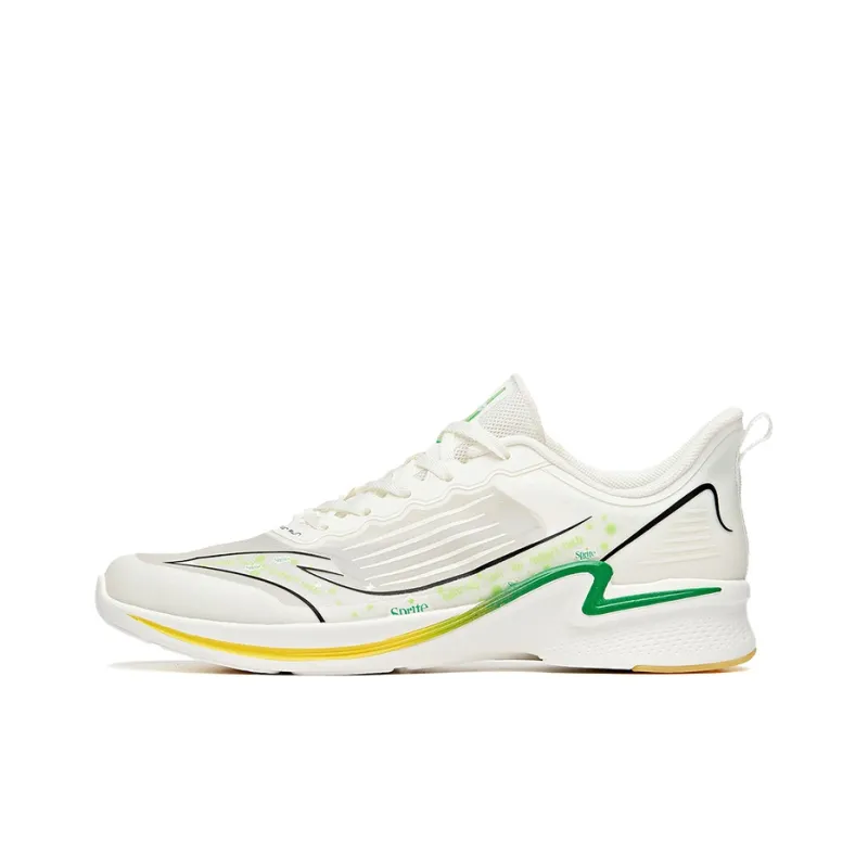 Anta Cushioning Breathable Lightweight Abrasion Resistant Slip Resistant Low Top Running Shoes Men's White Black Green-0
