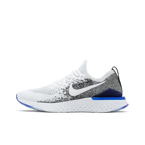 Nike Epic React Flyknit 2 White Black Racer Blue