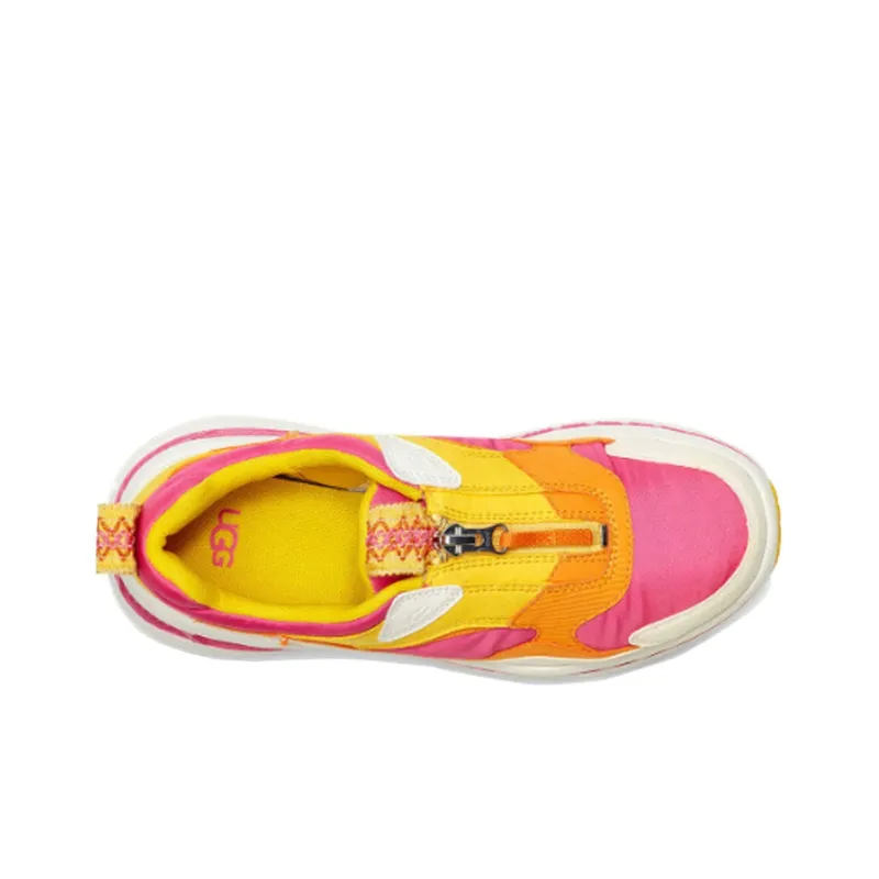 UGG CA805 Zip Low Top Running Shoes Women's Pink Yellow-4