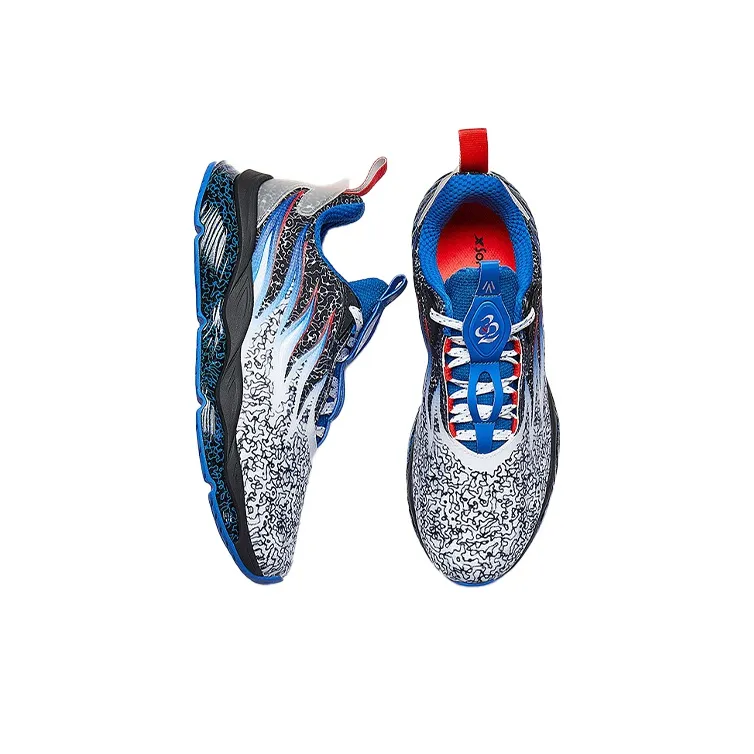 XTEP Windfire 22 Shock Absorbers With Slip Resistant Features Low Top Running Shoes Men's White Blue-3