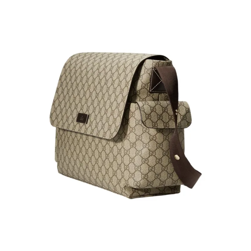 GUCCI Canvas With Leather Mommy Bag, Shoulder Bag, Crossbody Bag Women's Ebony/Brown-1
