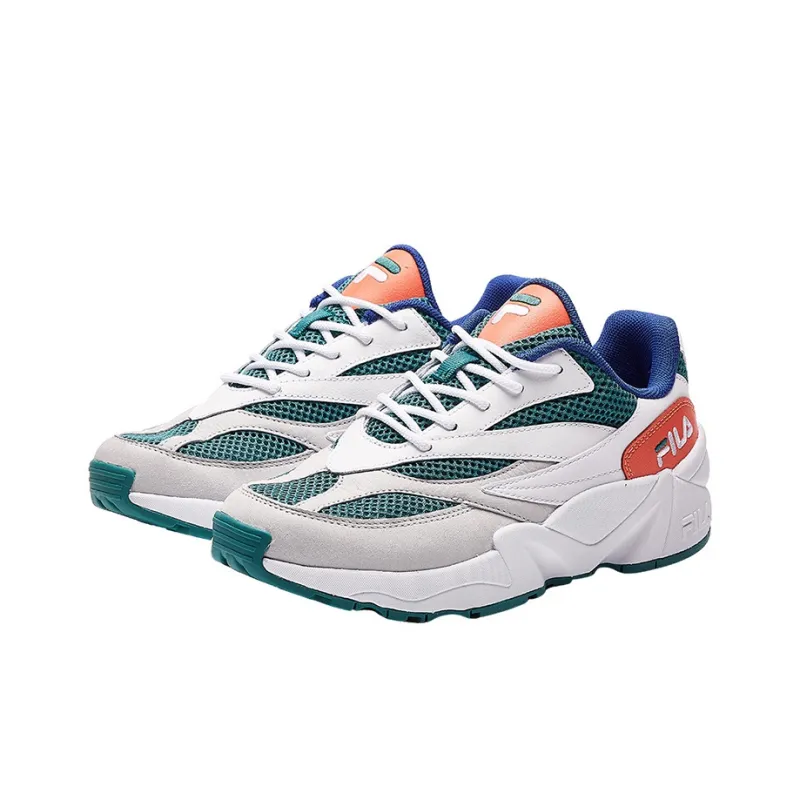 FILA FUSION Cushioning Anti Slip Wear Resistant Breathability Low Top Shoes Women's White Green-1
