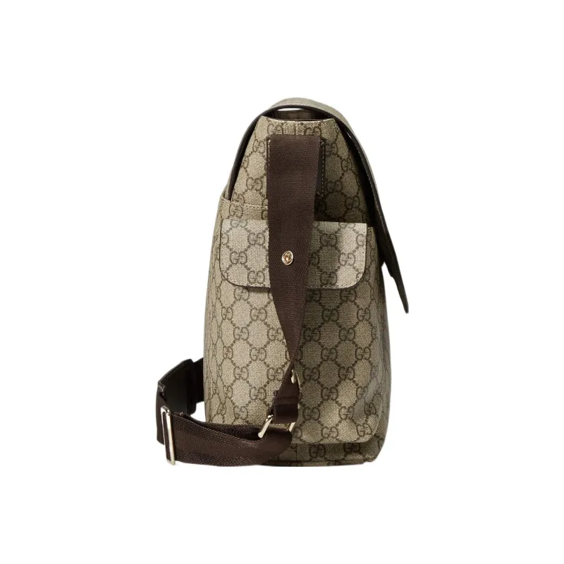 GUCCI Canvas With Leather Mommy Bag, Shoulder Bag, Crossbody Bag Women's Ebony/Brown-2