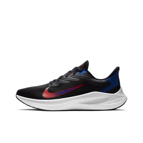 Nike Zoom Winflo 7 Running Shoes Men Low-Top Black Blue Red