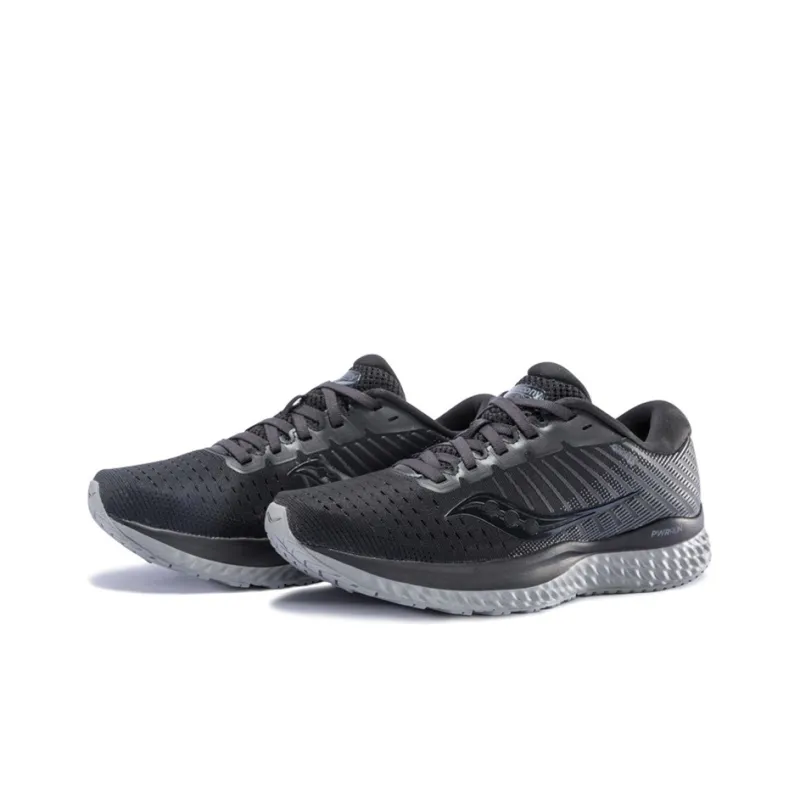 Saucony Guide 13 Slip Resistant Support Lightweight Low Top Running Shoes Women's Black Gray-2