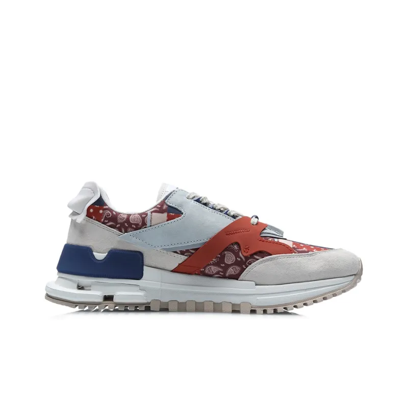 LiNing Running Shoes Men Low Top Gray/Orange/Green-1