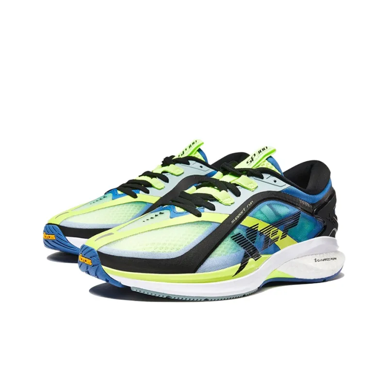 XTEP Race Training 300 Running Shoes Men Low Top Green/Blue/White/Black-1