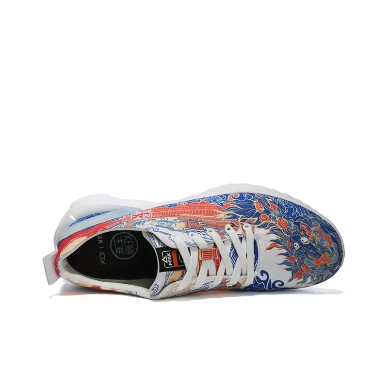 IDX x PEAK The Tang Dynasty Is Prosperous Low Top Running Shoes Women's Blue Orange-3