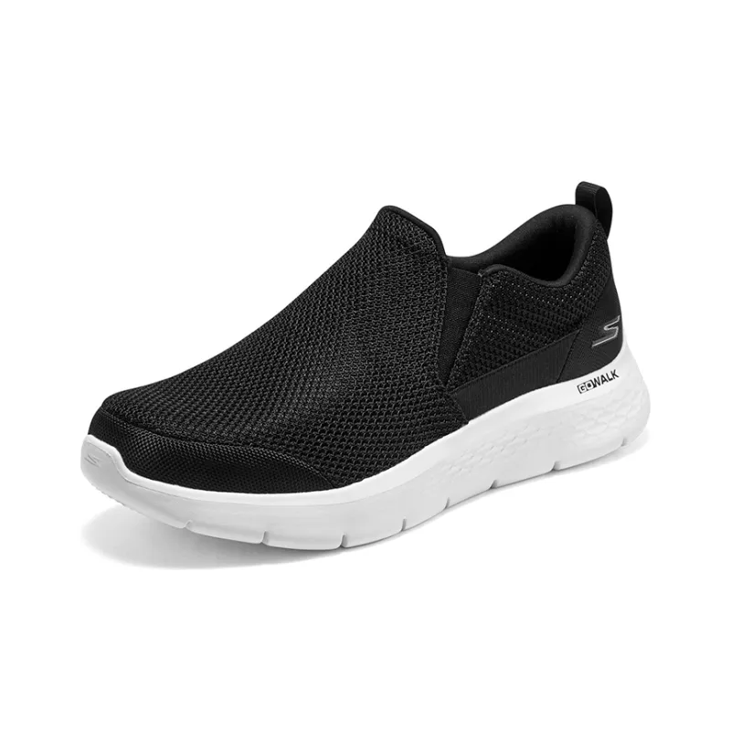 Skechers Go Walk Fle Cushioned Slip-Resistant Low-Top Casual Shoes Men's Black White-2