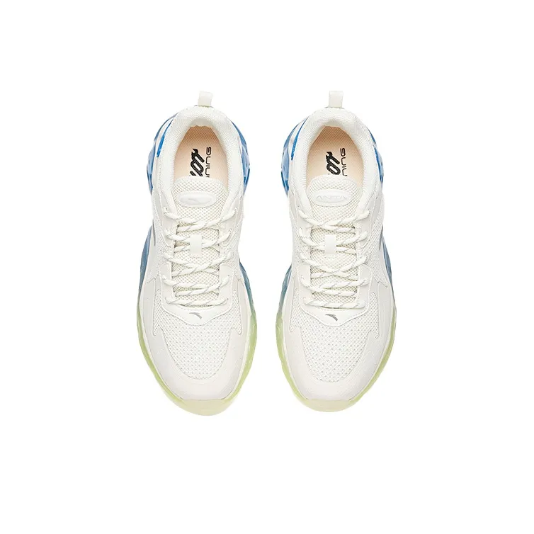 Anta Cushioning Anti-Slip And Wear-Resistant Breathable Coverage Support Low-Top Running Shoes Men's White Blue-2