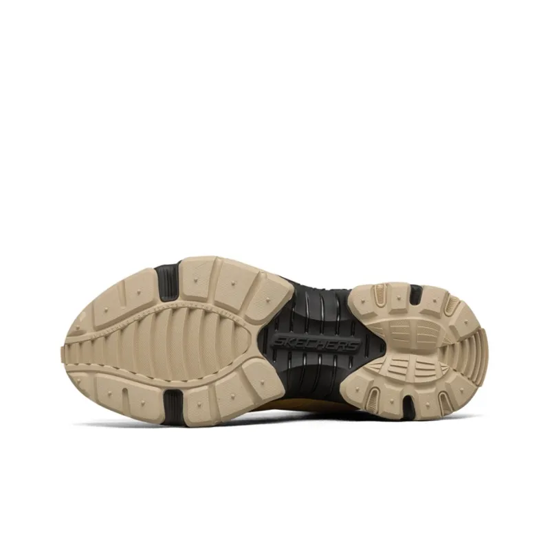 Skechers ARCH FIT D'LITES Wear Resistant Coverage Impact Resistant High Top Running Shoes Men's Wheat Yellow Black-4