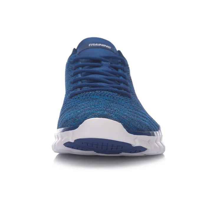 LiNing Shock Absorbing, Non Slip, Wear Resistant, Breathable And Lightweight Low Top Running Shoes Unisex Blue White-3