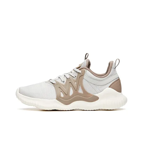 Anta Running Collection Cushioned Slip-Resistant Abrasion-Resistant Low-Top Running Shoes Men's Brown White