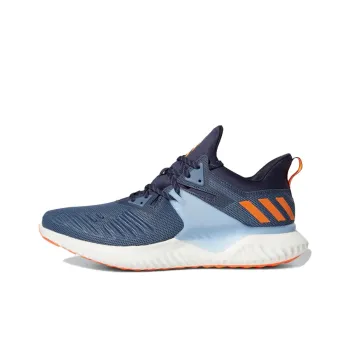 Adidas AlphaBounce Beyond 2 Anti Slip Wear Resistant Low Top Marathon Running Shoes Men's Blue Orange White