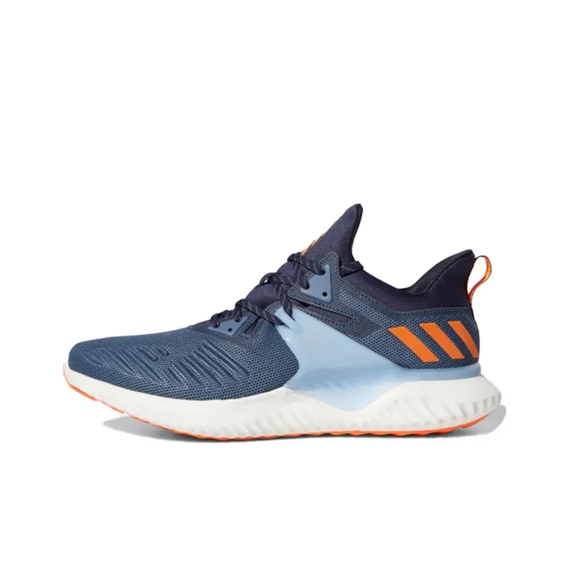 Adidas AlphaBounce Beyond 2 Anti Slip Wear Resistant Low Top Marathon Running Shoes Men's Blue Orange White-0