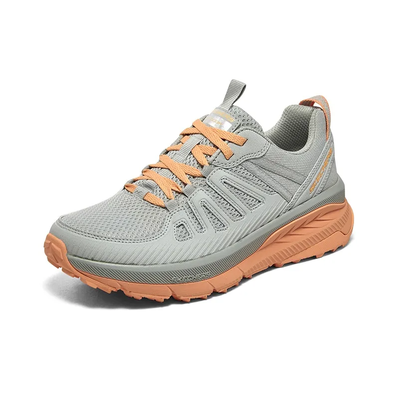 Skechers Switch Back Slip Resistant Low Top Trail Running Running Shoes Women's Gray Orange-2