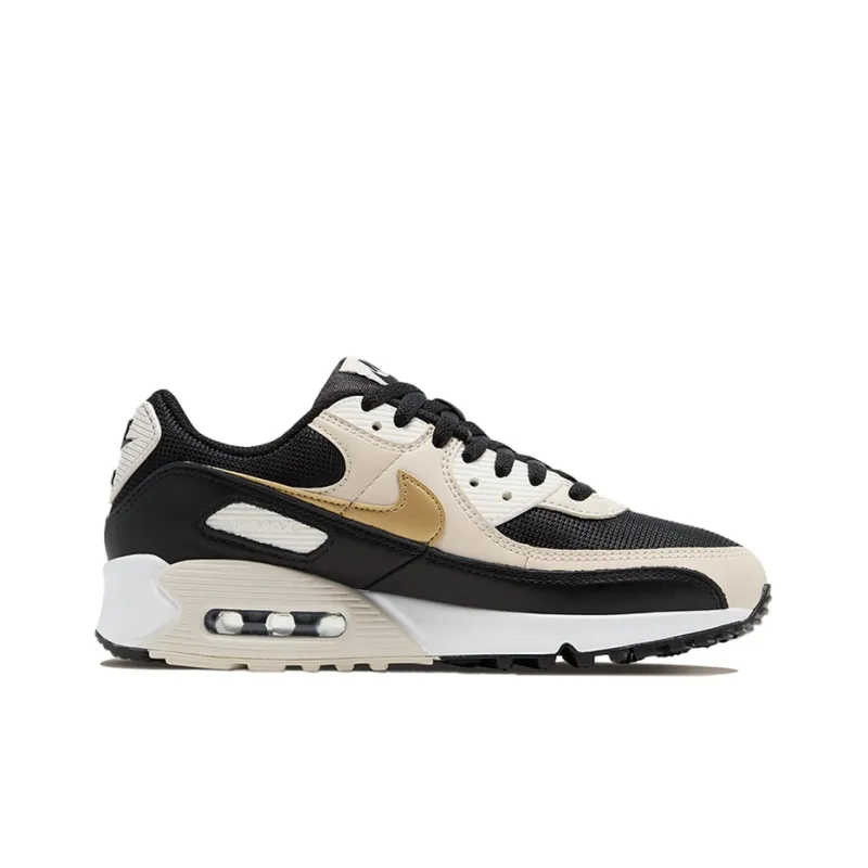 Nike Air Max 90 Black Metallic Gold Summit White Women's-1