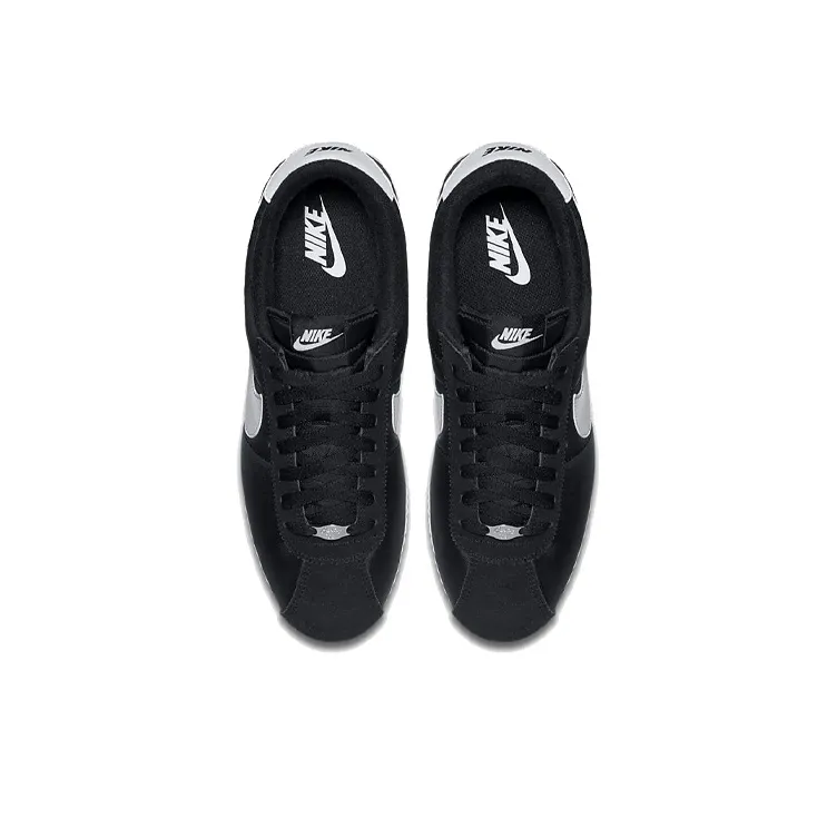 Nike Cortez Basic Nylon Black White Metallic Silver-3
